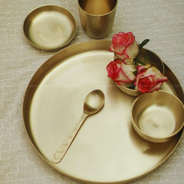 Brass Puja Thali for Rituals & Aarti